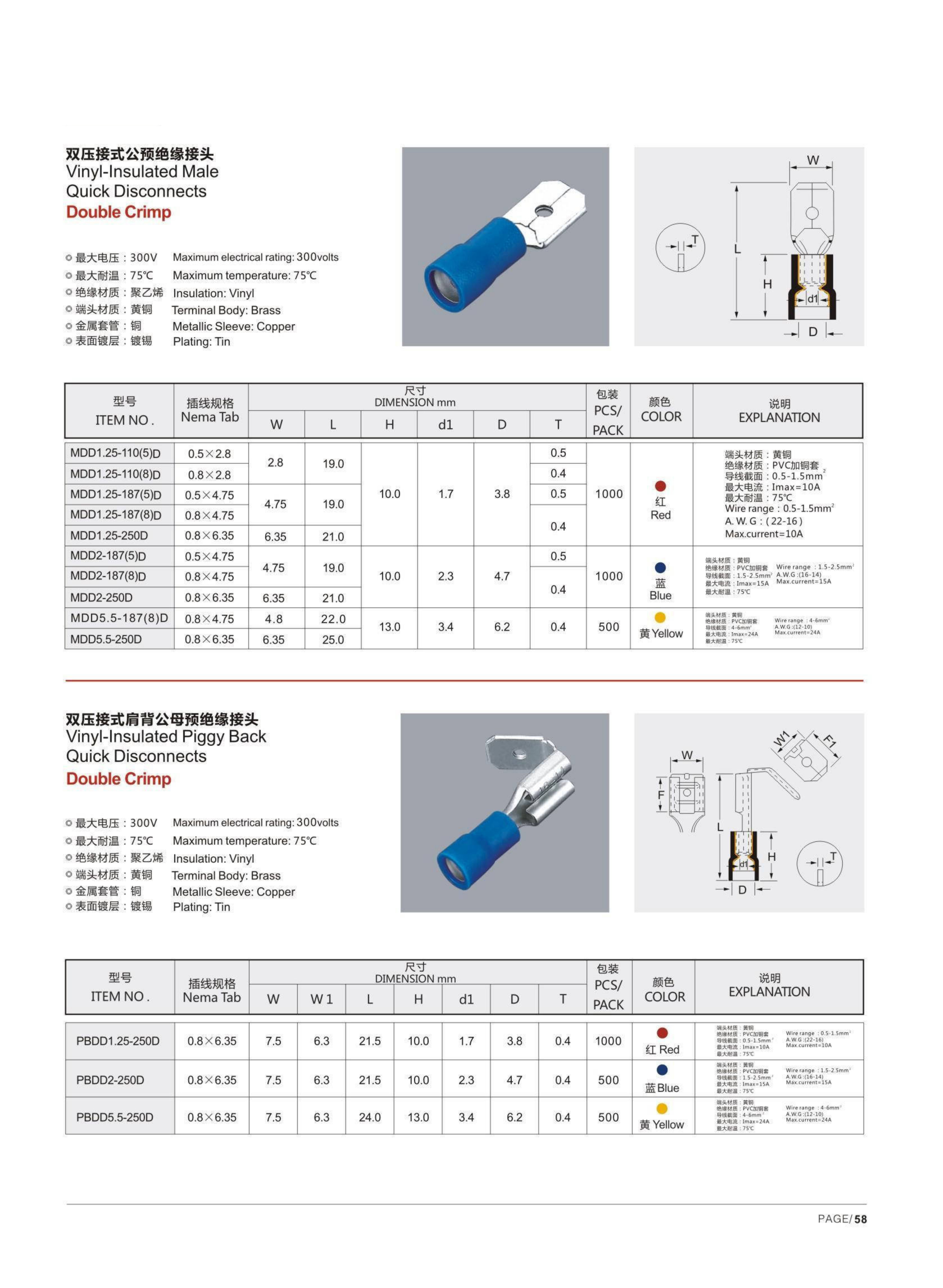 MDD Vinyl-insulated Male Quick Connectors detail 1